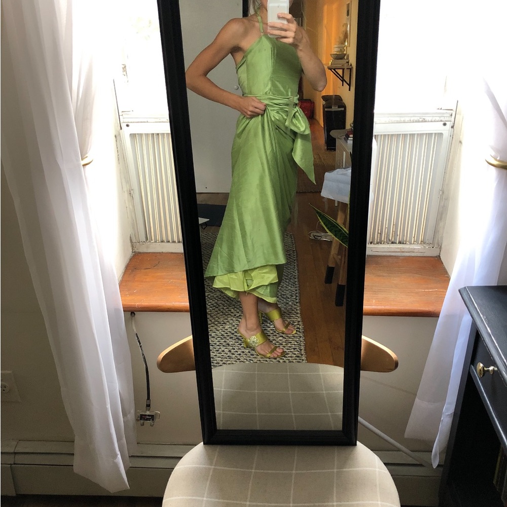 Vintage Watters&Watters T-Length Dress - Lime Green - S